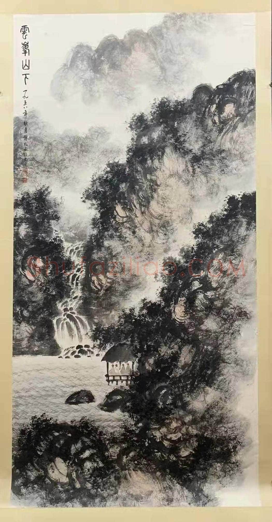 傅抱石磅礴巨制《雲峯山下》，撼世呈现！ | 国画图片