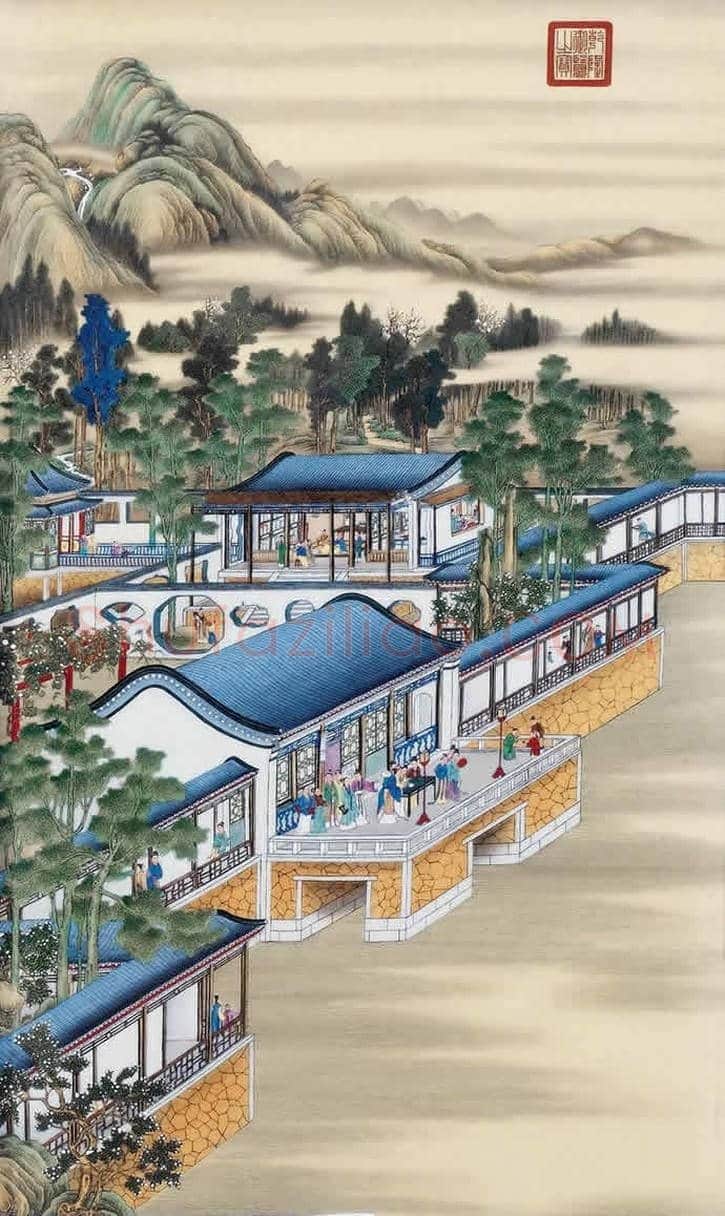 郎世宁《雍正十二月圆明园行乐图》【亿元精品】 | 书画百科