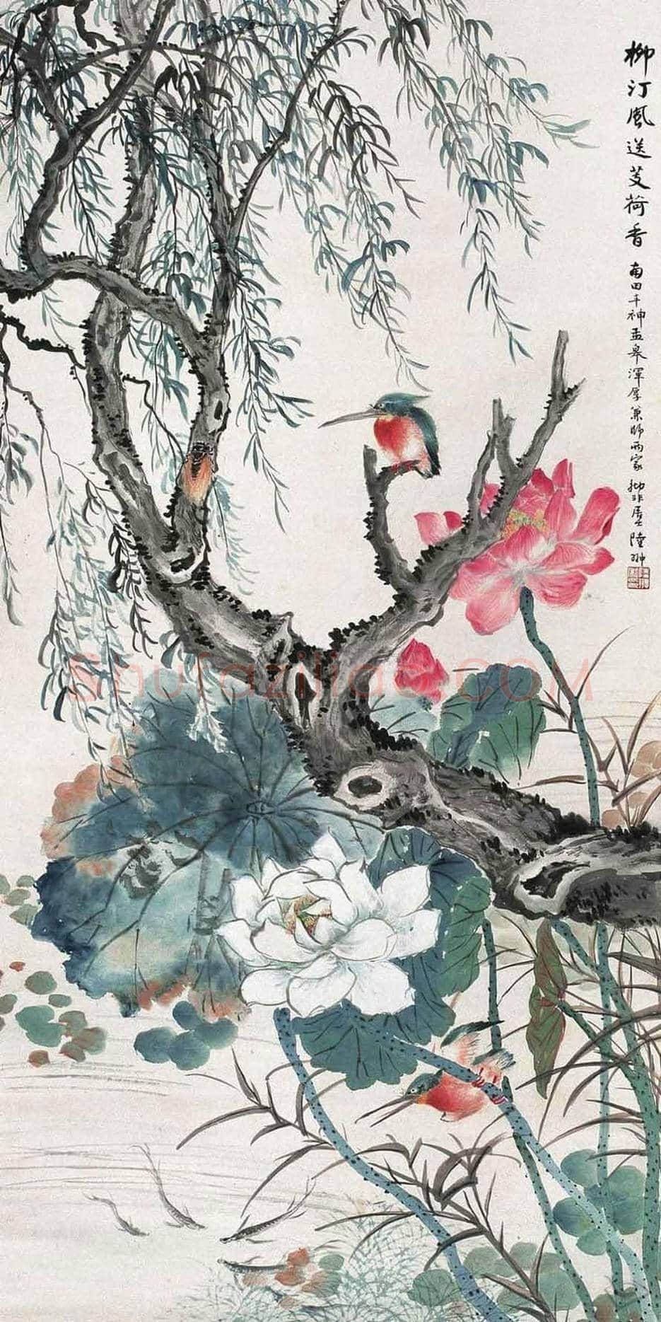 陆抑非荷花作品欣赏 | 书画文摘