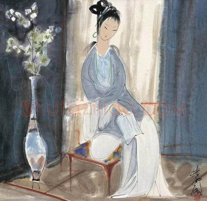 林风眠:玩方形构图，把古装仕女画出西洋风 | 书画知识