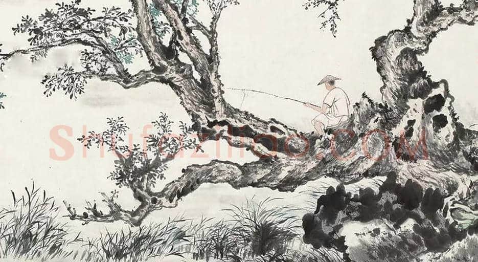 江寒汀山水画《畅园垂钓》欣赏 | 书画讲解