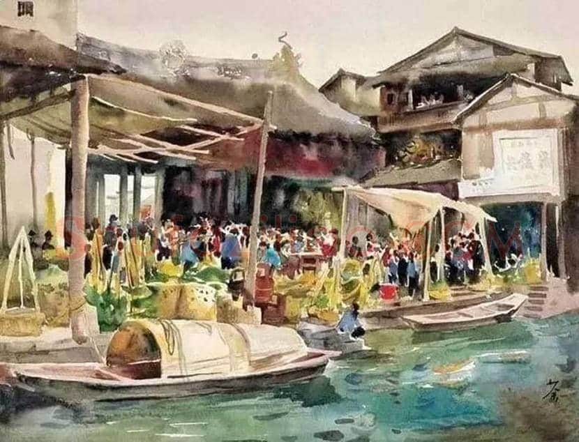 吴冠中水彩画作品欣赏 | 书画文摘