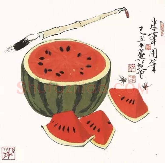 朱军、范曾合画的瓜果图十二幅 | 书画文摘
