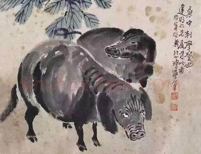 徐悲鸿画猪，难得一见 | 书画知识