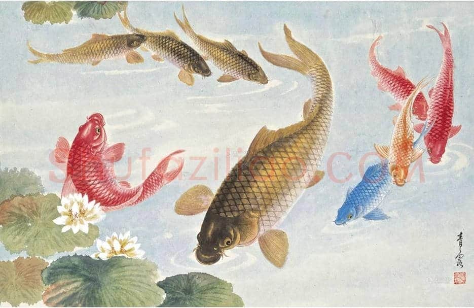 吴青霞鲤鱼作品欣赏 | 书画百科