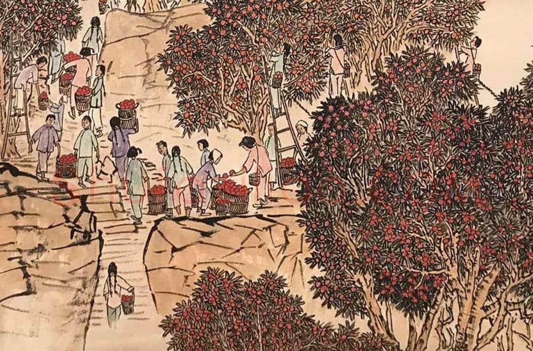 陆俨少《洞庭红》,有时代特色及现实意义 | 国画图片