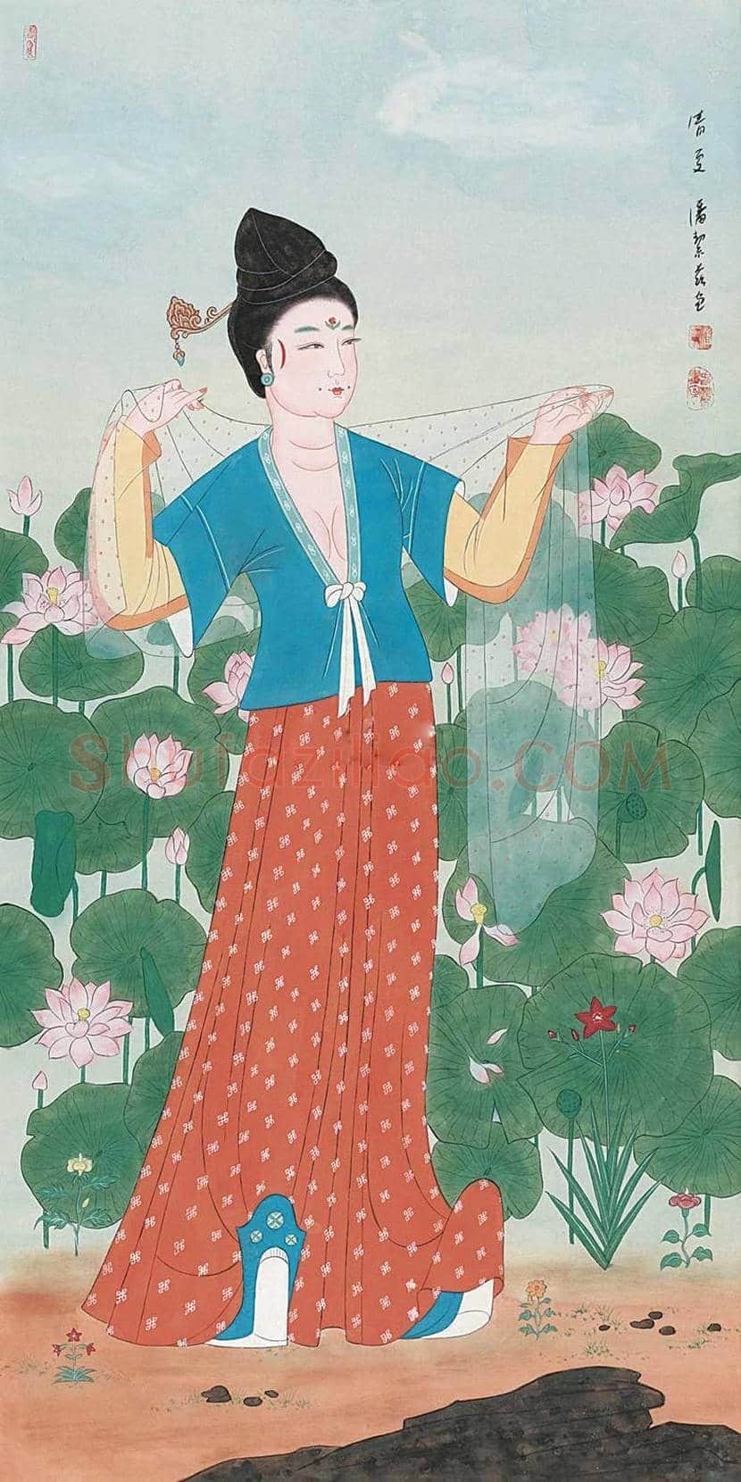潘洁滋简介及工笔重彩人物画欣赏 | 书画知识