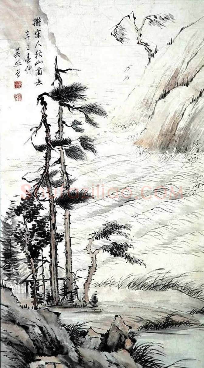 启功老师吴镜汀的山水画,堪称一流 | 书画文摘