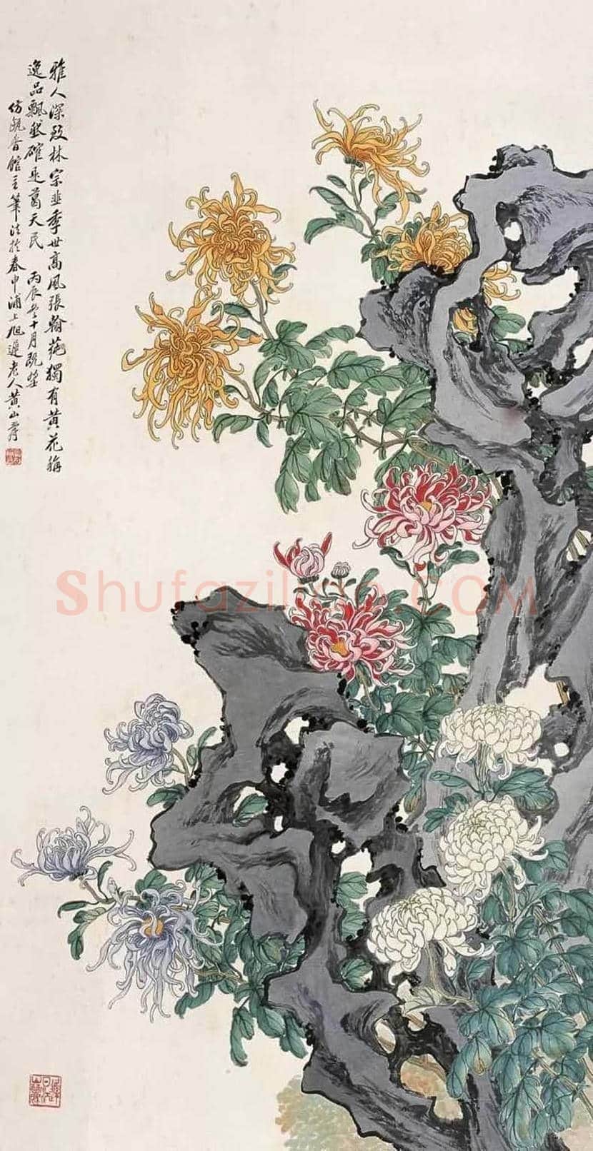 黄山寿花鸟画作欣赏 | 书画百科