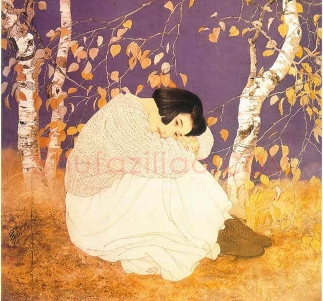 何家英作品- 冻月 3尺 | 国画鉴赏