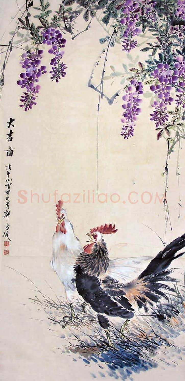 王雪涛画笔下的鸡,喜庆吉祥 | 书画百科