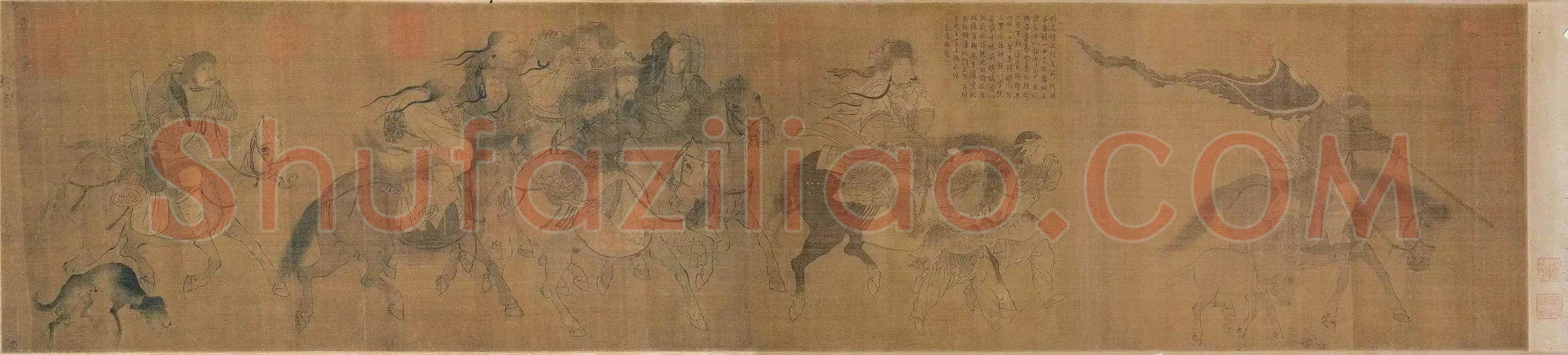 古贤逸翰——唐寅临张瑀《文姬归汉图》卷 | 国画作品