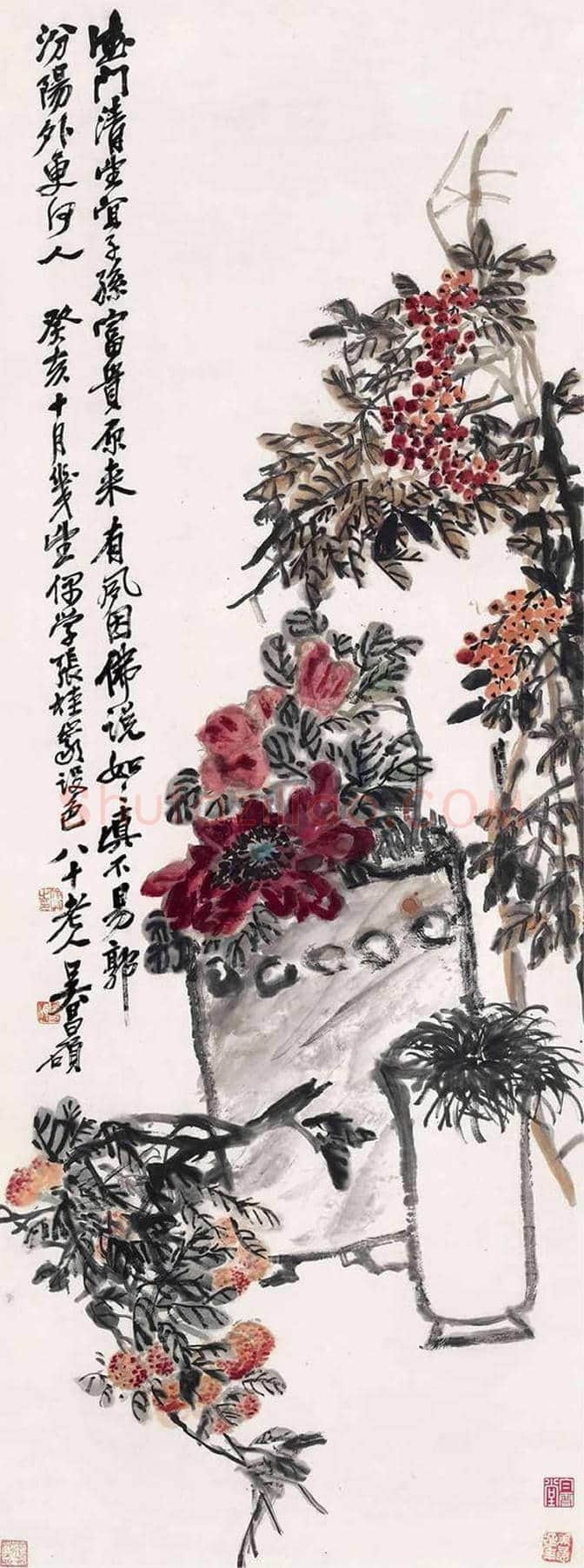 吴昌硕《富贵寿考》欣赏 | 书画知识