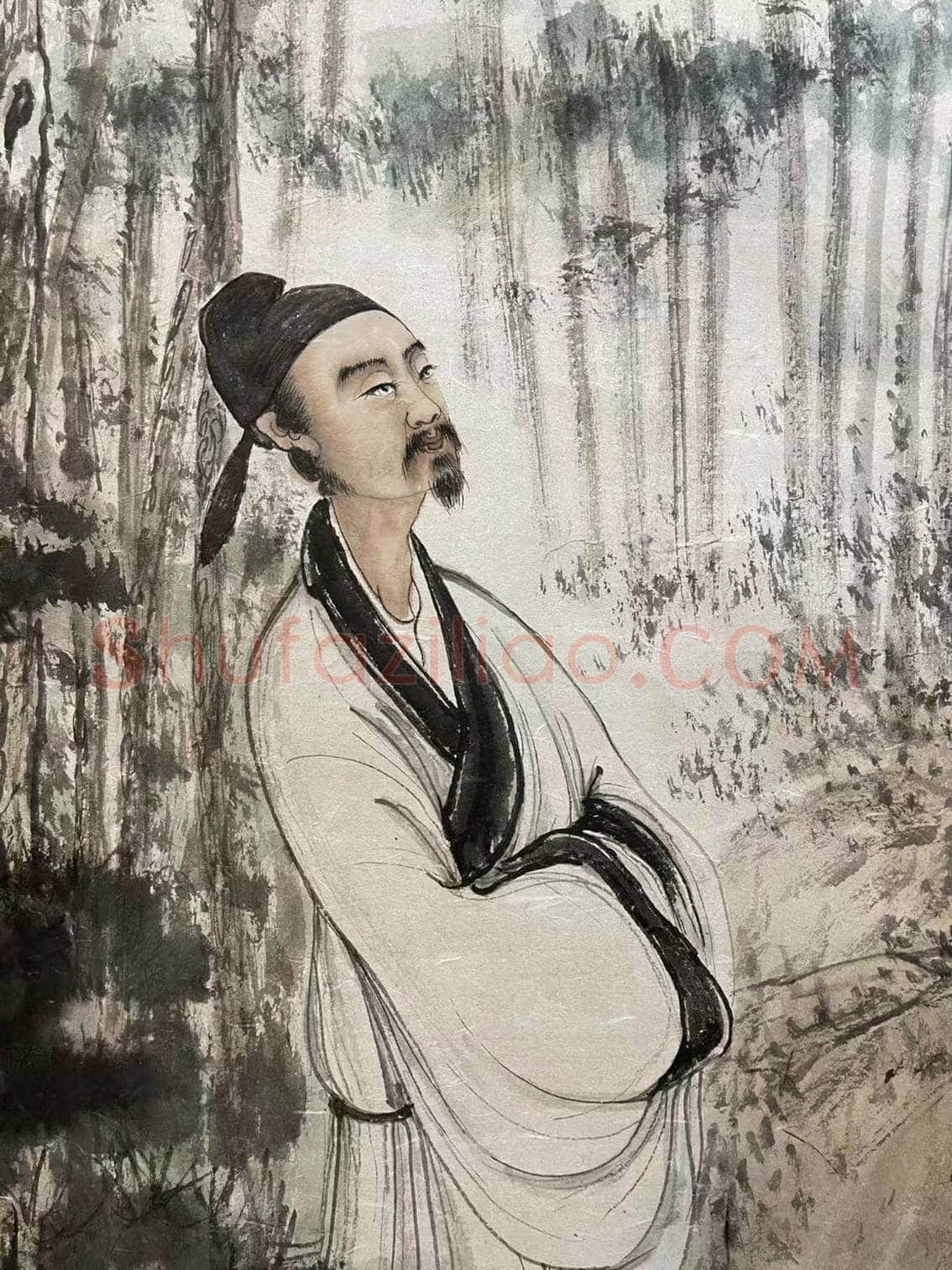 傅抱石巨制《李白像》，稀世珍品 | 国画鉴赏