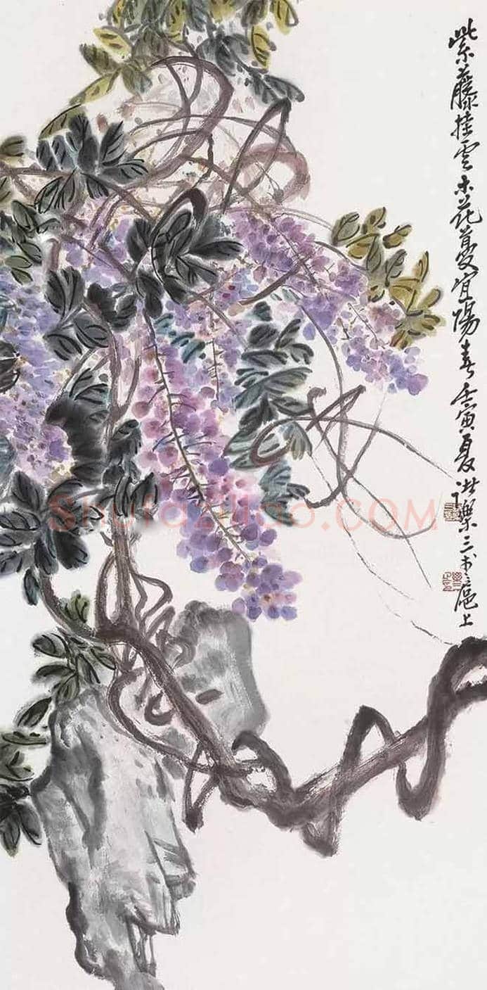 名家笔下的紫藤花，灿若云霞，紫气东来！ | 书画知识