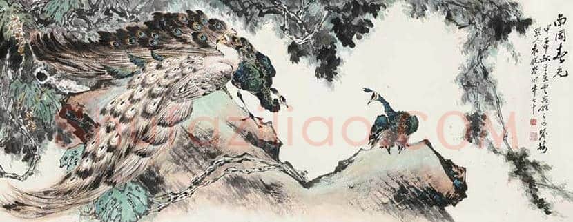 袁晓岑孔雀作品欣赏 | 书画百科