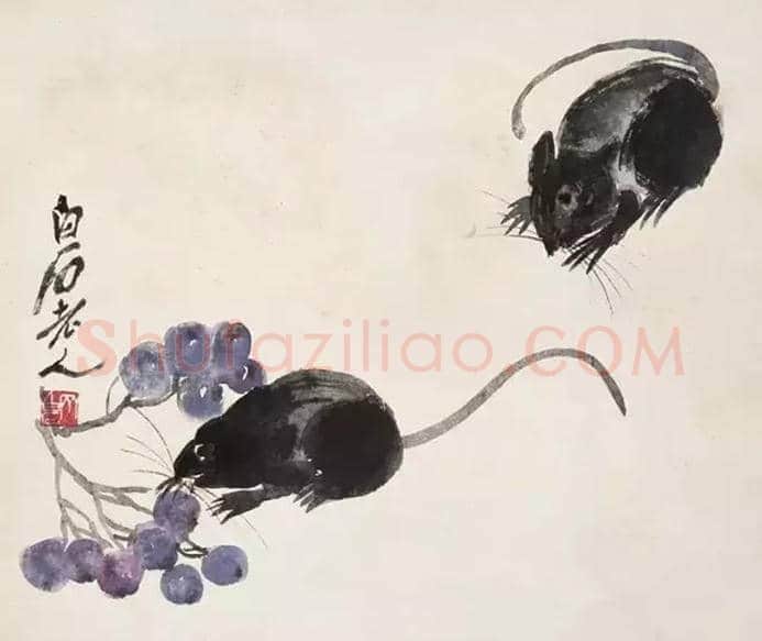 齐白石画葡萄,多子多福 | 书画科普