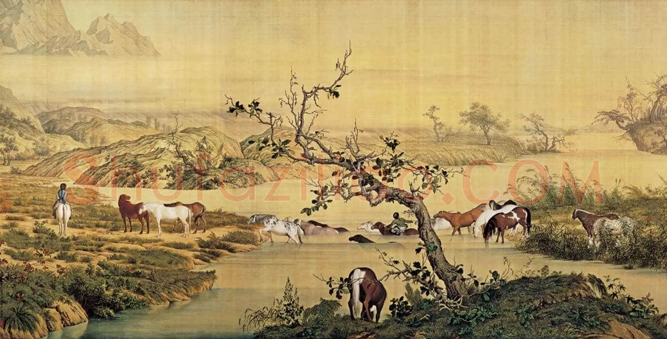郎世宁《百骏图》欣赏 | 书画讲解