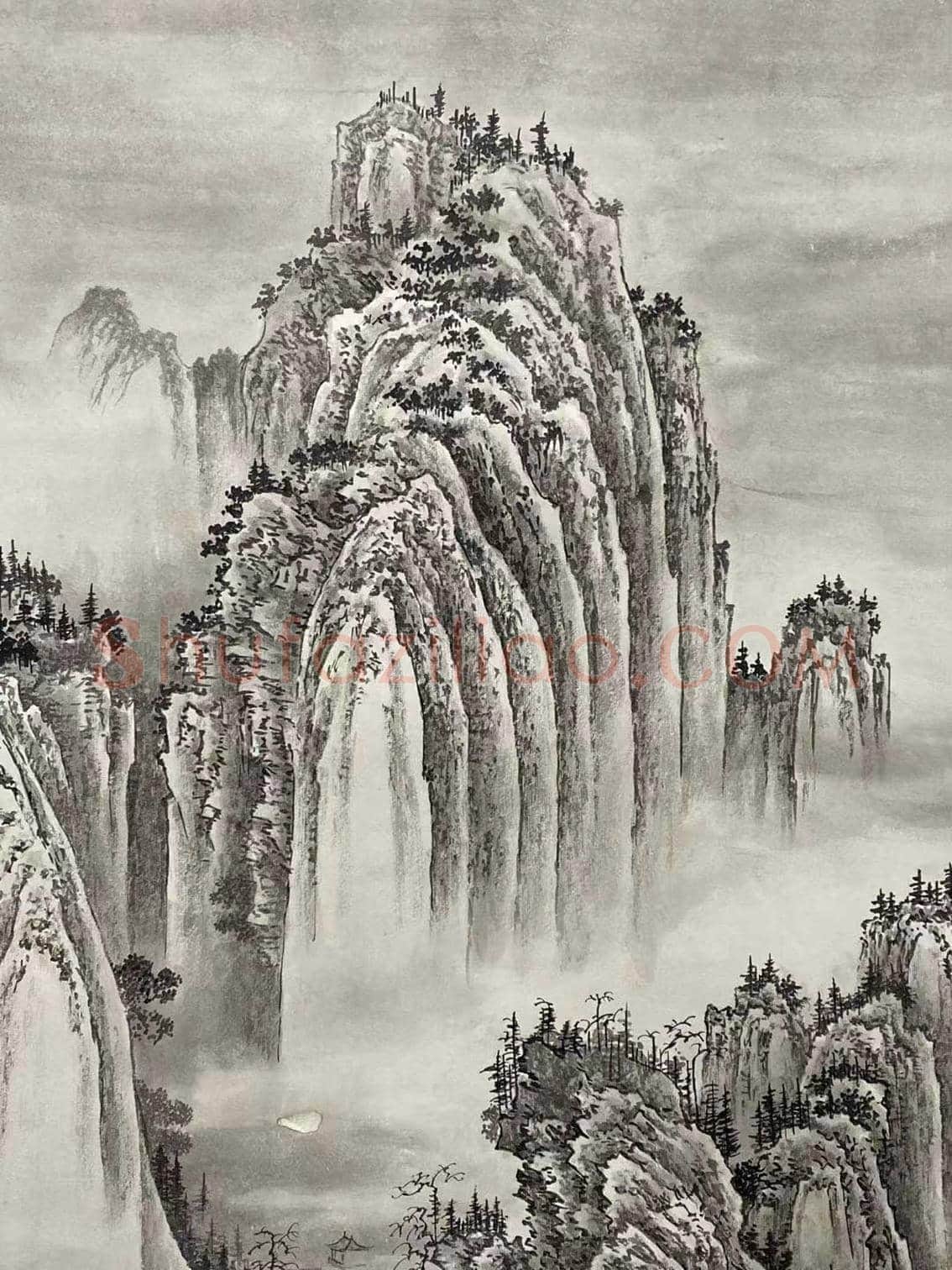 梅莲并蒂之作——仿荆浩《匡庐图》 | 国画图片