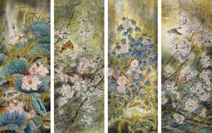 王雪涛等《花鸟四条屏》作品欣赏 | 书画资料