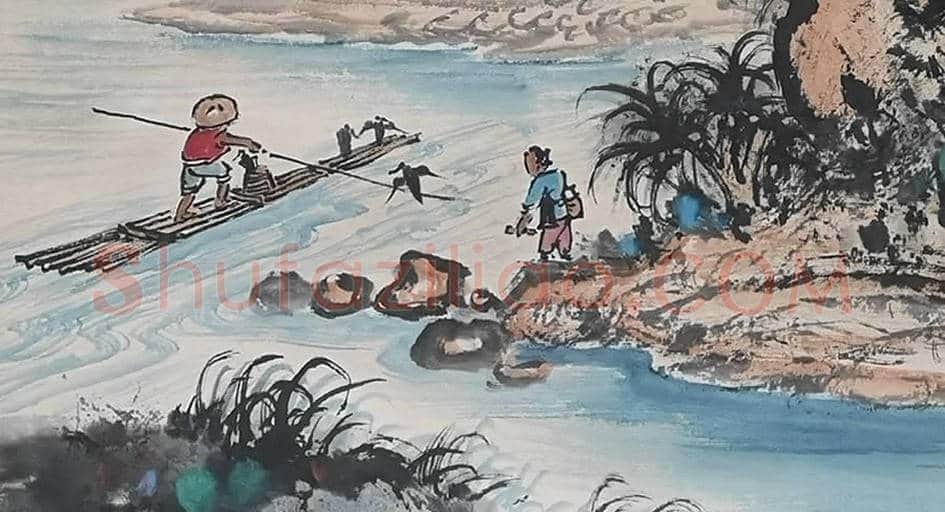 关山月国画《漓江渔筏》,典型的关家山水! | 国画鉴赏