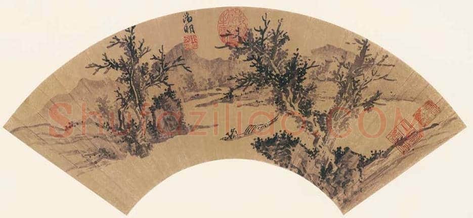 文徵明扇面画图赏《文徵明便面畫选集》 | 著名国画图片