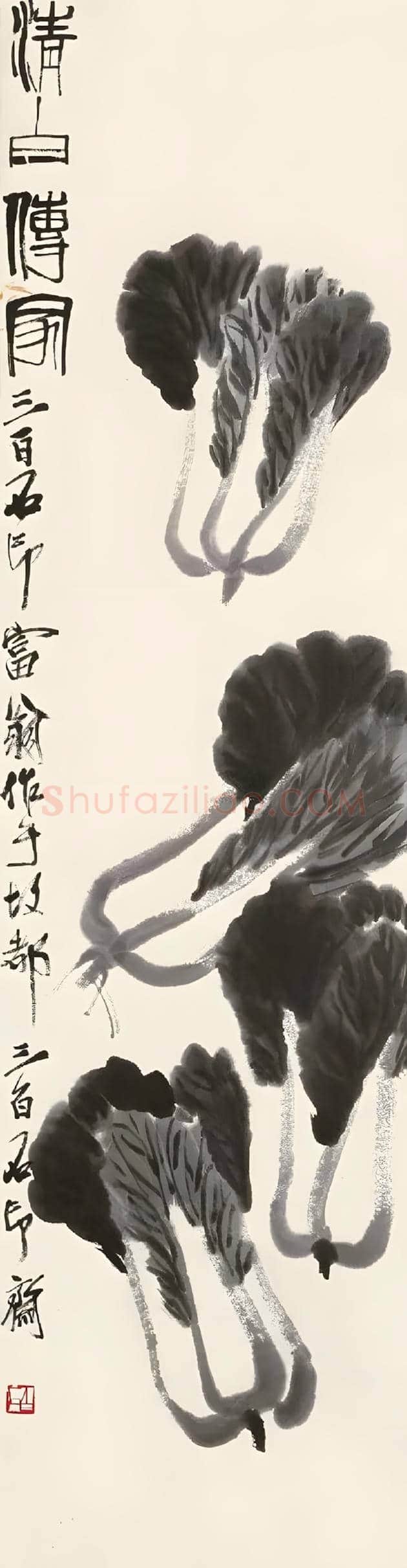 齐白石画白菜,百财聚来 | 书画学堂