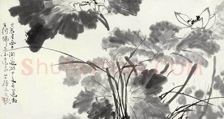 李苦禅荷花作品欣赏【高清大图】 | 书画百科