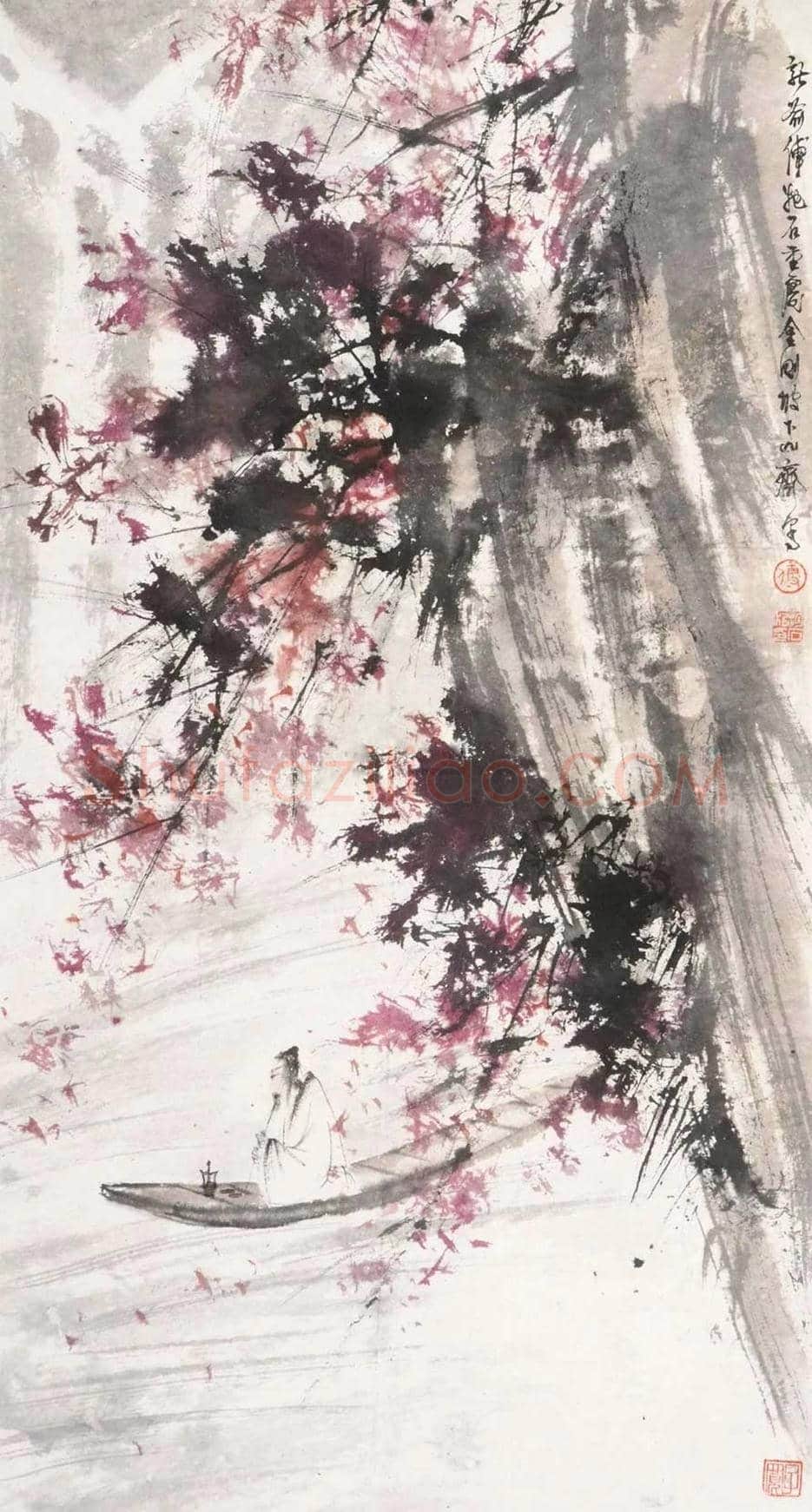傅抱石《西风吹下红雨来》欣赏 | 书画文摘