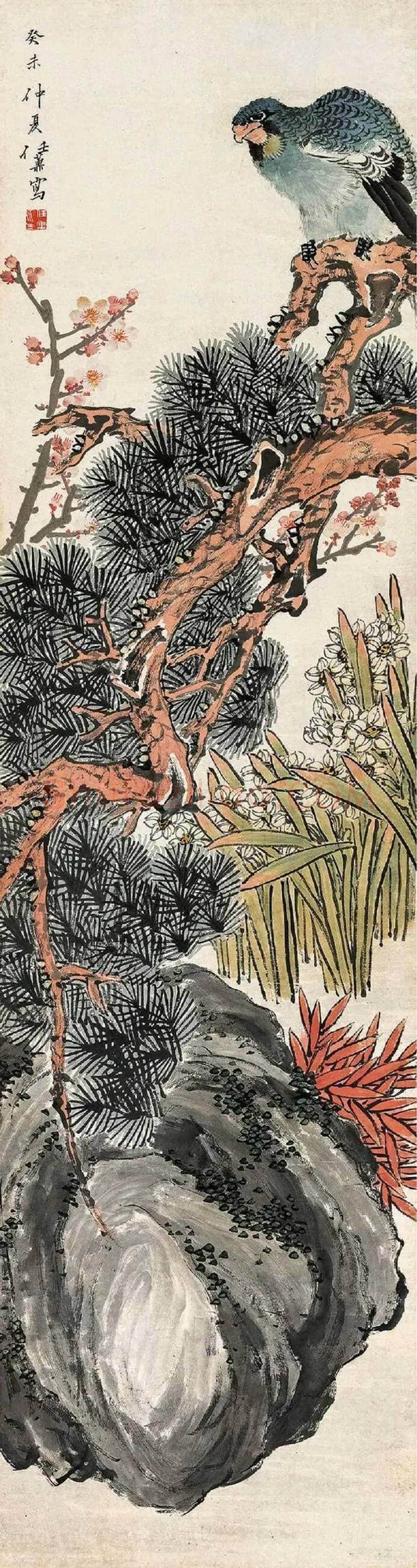 任薰花鸟四屏欣赏 | 书画讲解