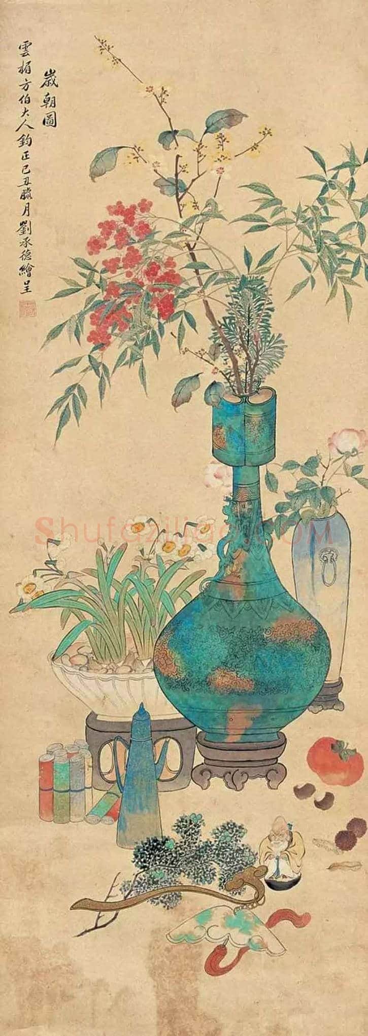 史上最全《岁朝清供图》:潘天寿、张大千、梅兰芳等 | 书画学堂