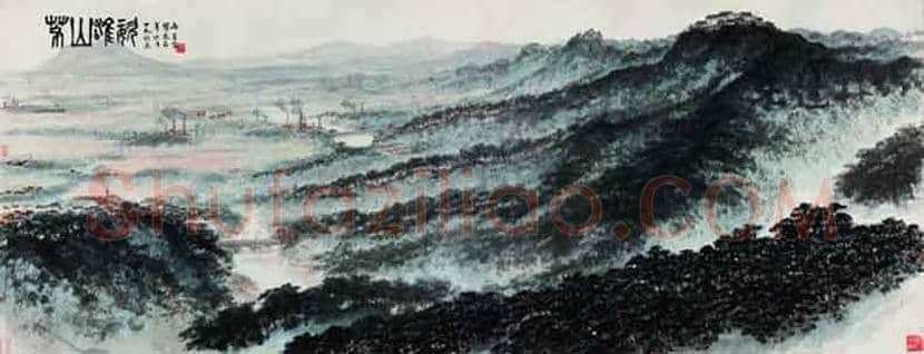 傅抱石作品《茅山雄姿》欣赏 | 书画百科