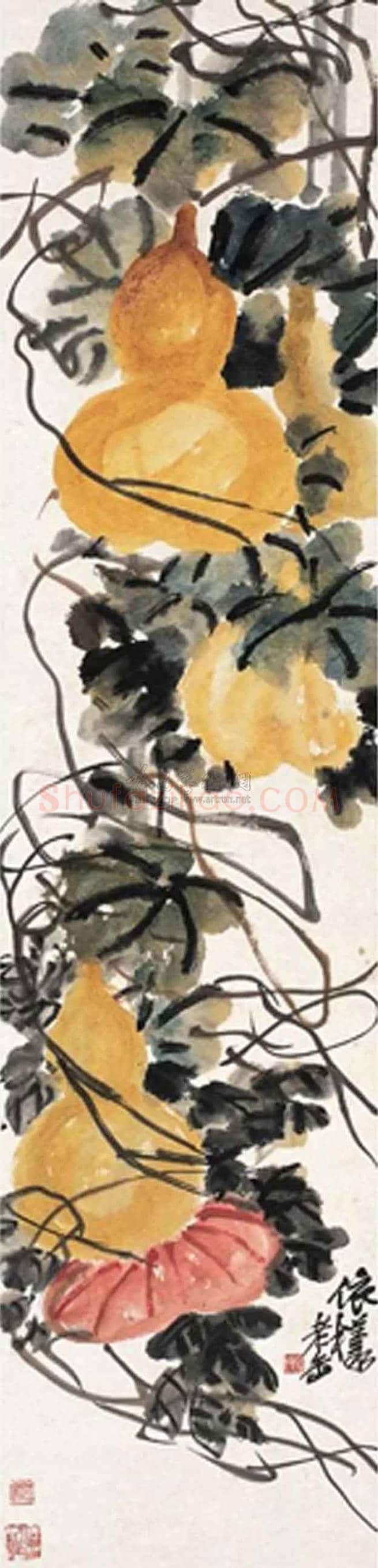 吴昌硕笔下的葫芦欣赏及拍卖 | 书画资料