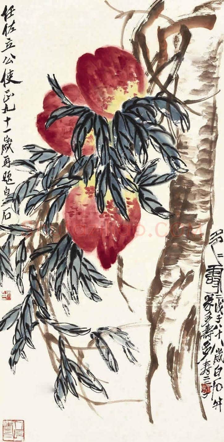 齐白石最贵的几幅寿桃作品，福寿吉祥 | 书画百科