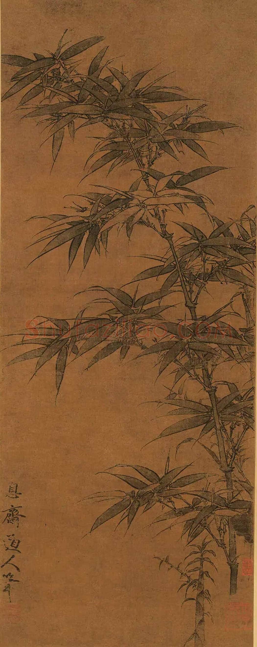 李衎《双钩竹图》欣赏 | 书画资料
