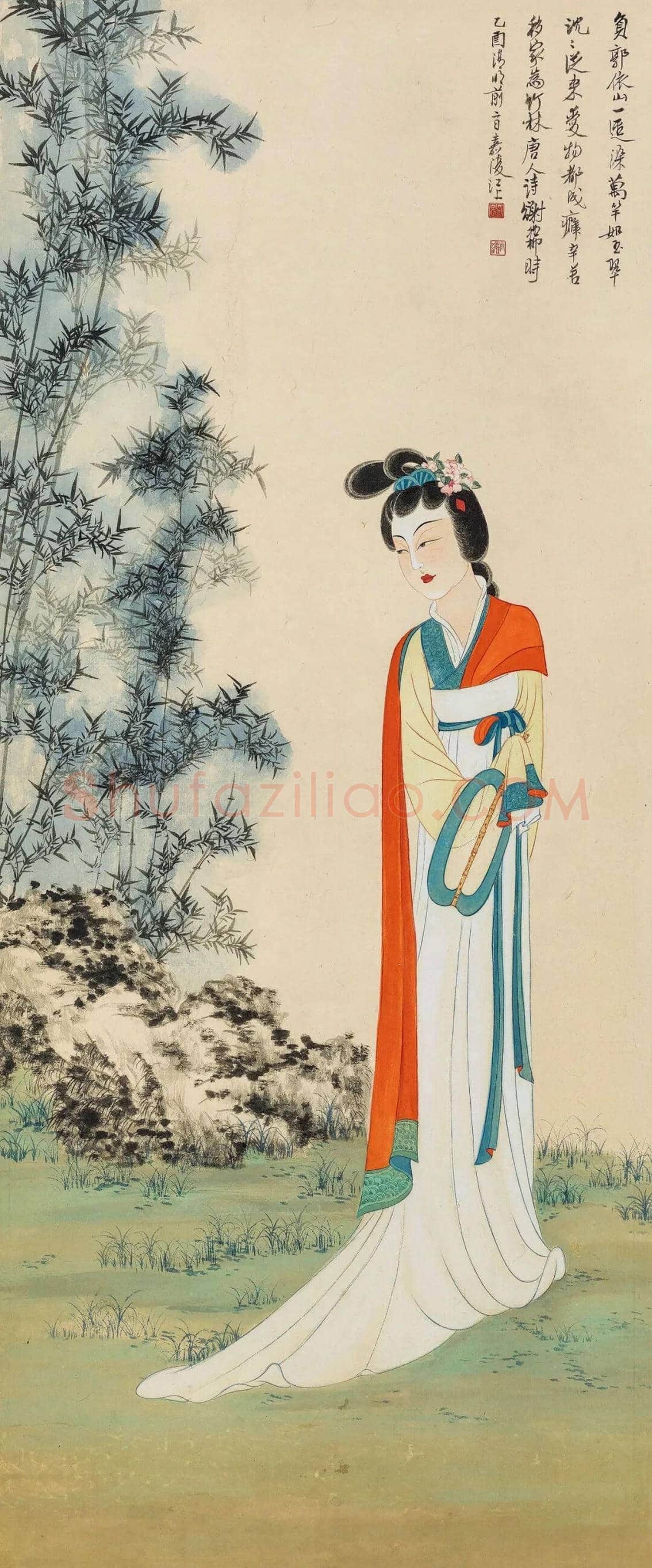 谢稚柳《修竹仕女》欣赏 | 书画常识