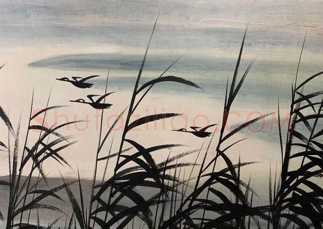 林风眠丈二钜制《芦塘秋鹜图》，镇馆之宝！ | 国画欣赏