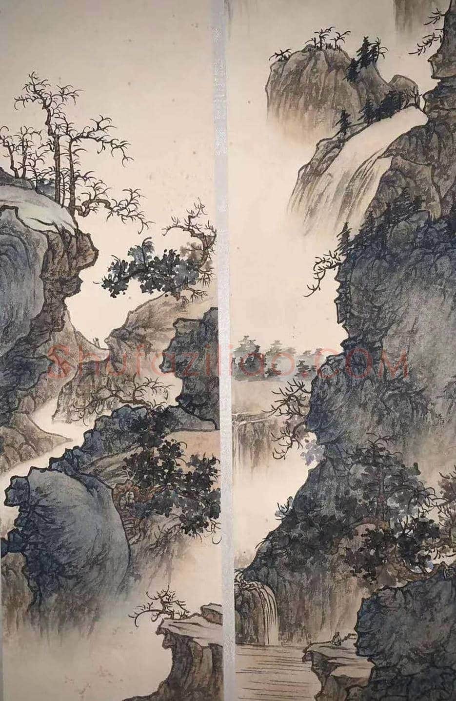 陈少梅《山水四挖》,堪为逸品! | 国画欣赏