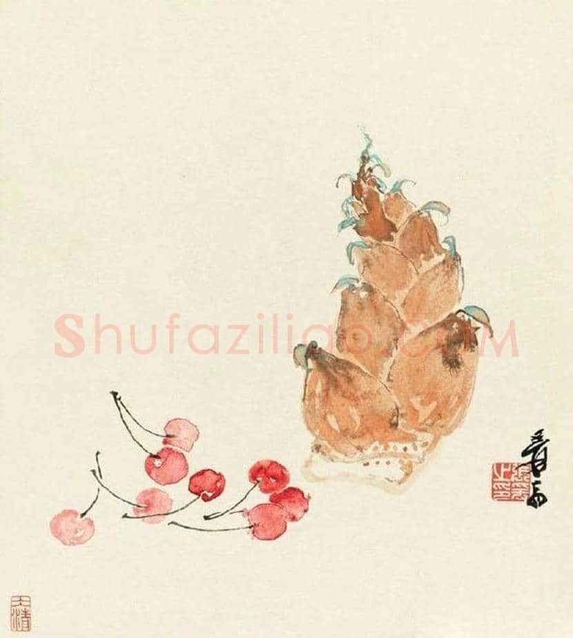 张大千所画瓜果蔬菜,有一种淡雅的意境 | 书画资料