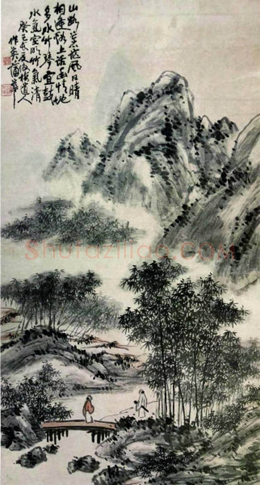 蒲华《山晴水明图》赏析 | 书画资料