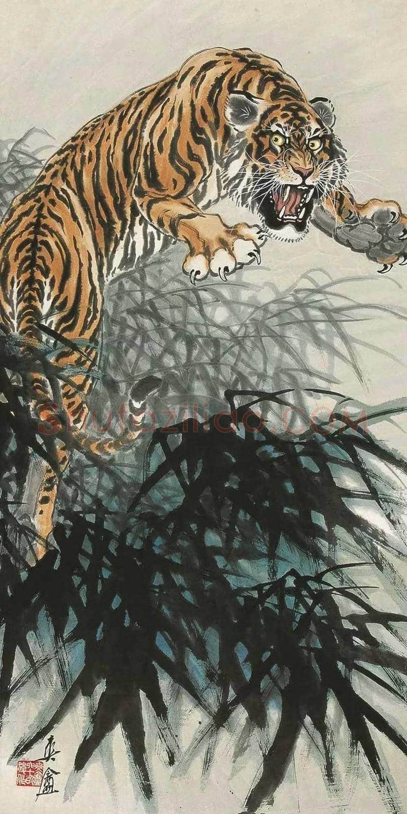胡爽庵画虎价格及欣赏 | 书画学堂
