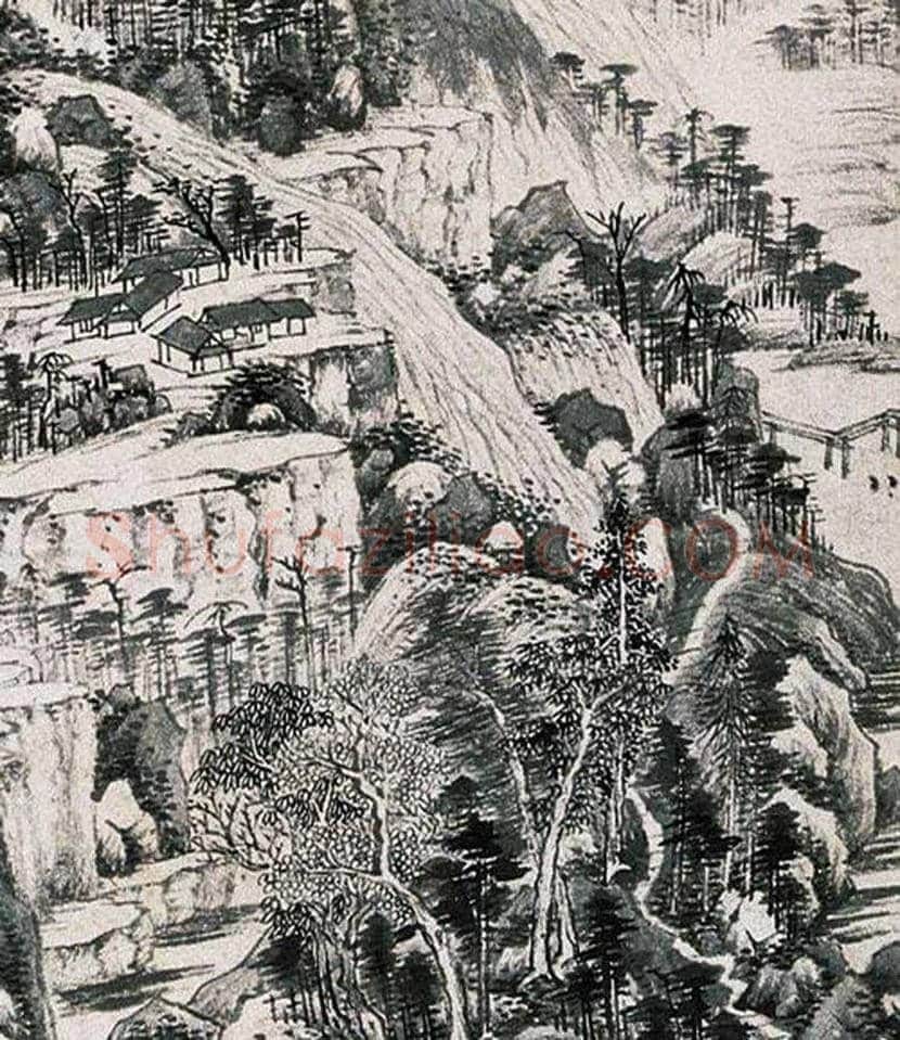 王鉴作品《秋林山色》欣赏 | 书画百科