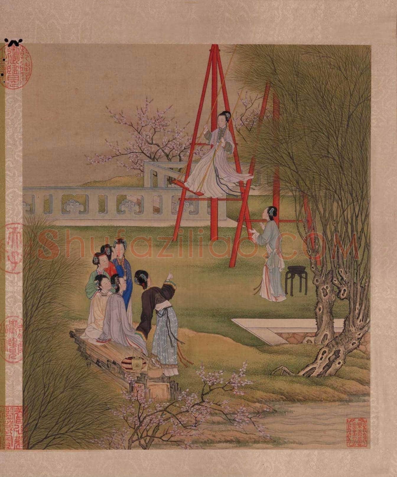 陈枚《月曼清游图册》欣赏 | 传世国画赏析