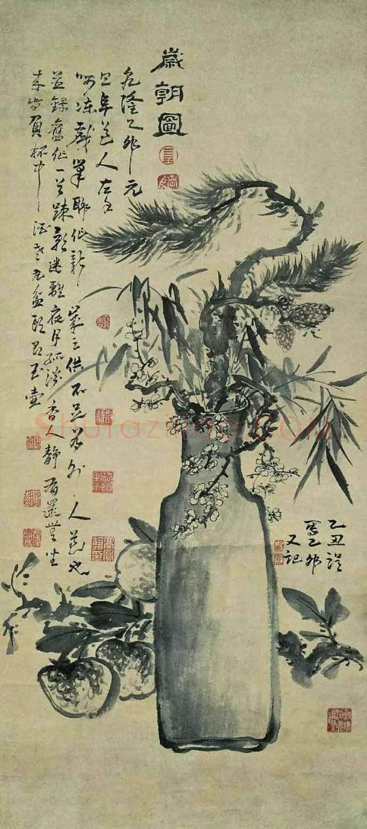 史上最全《岁朝清供图》:潘天寿、张大千、梅兰芳等 | 书画学堂