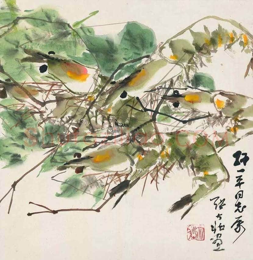 张大壮画虾作品欣赏 | 书画学堂