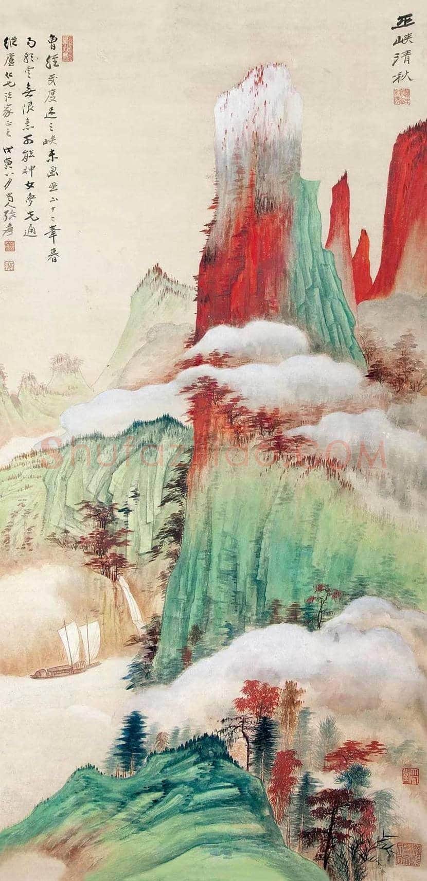 张大千作品《巫山云起》,有身临其境之感! | 国画赏析
