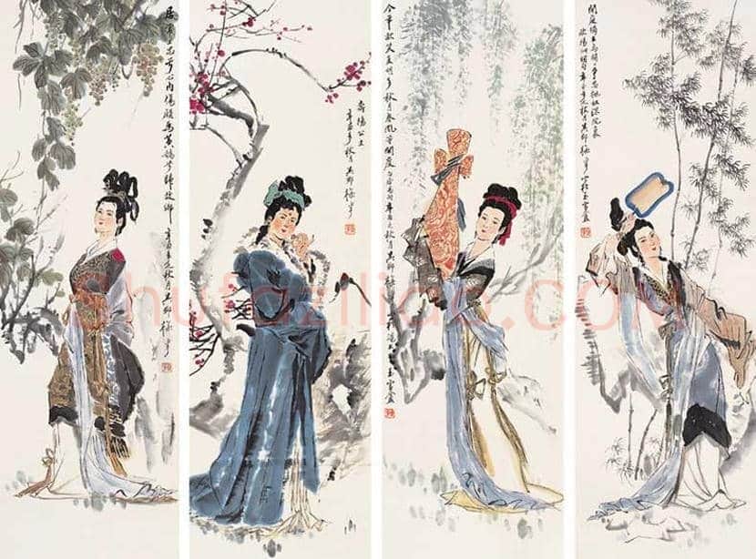 颜梅华人物画欣赏 | 书画百科
