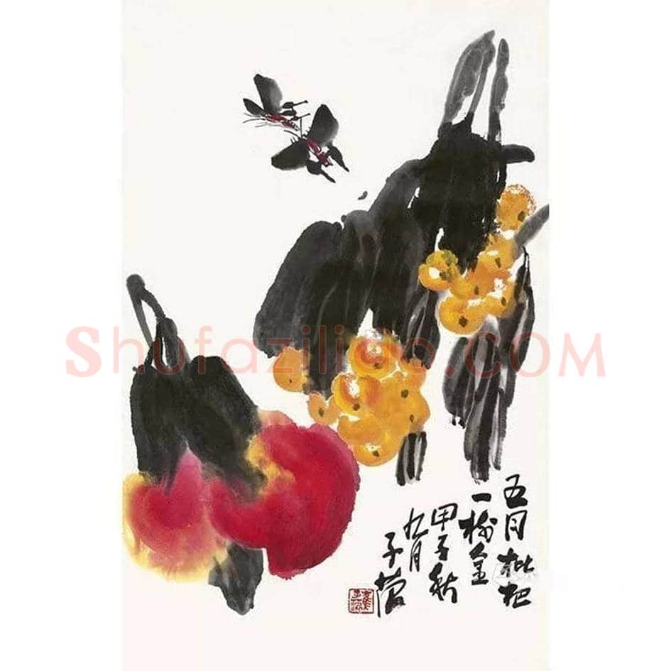 崔子范作品《天竺双鸟图》,充满喜庆之气! | 国画作品