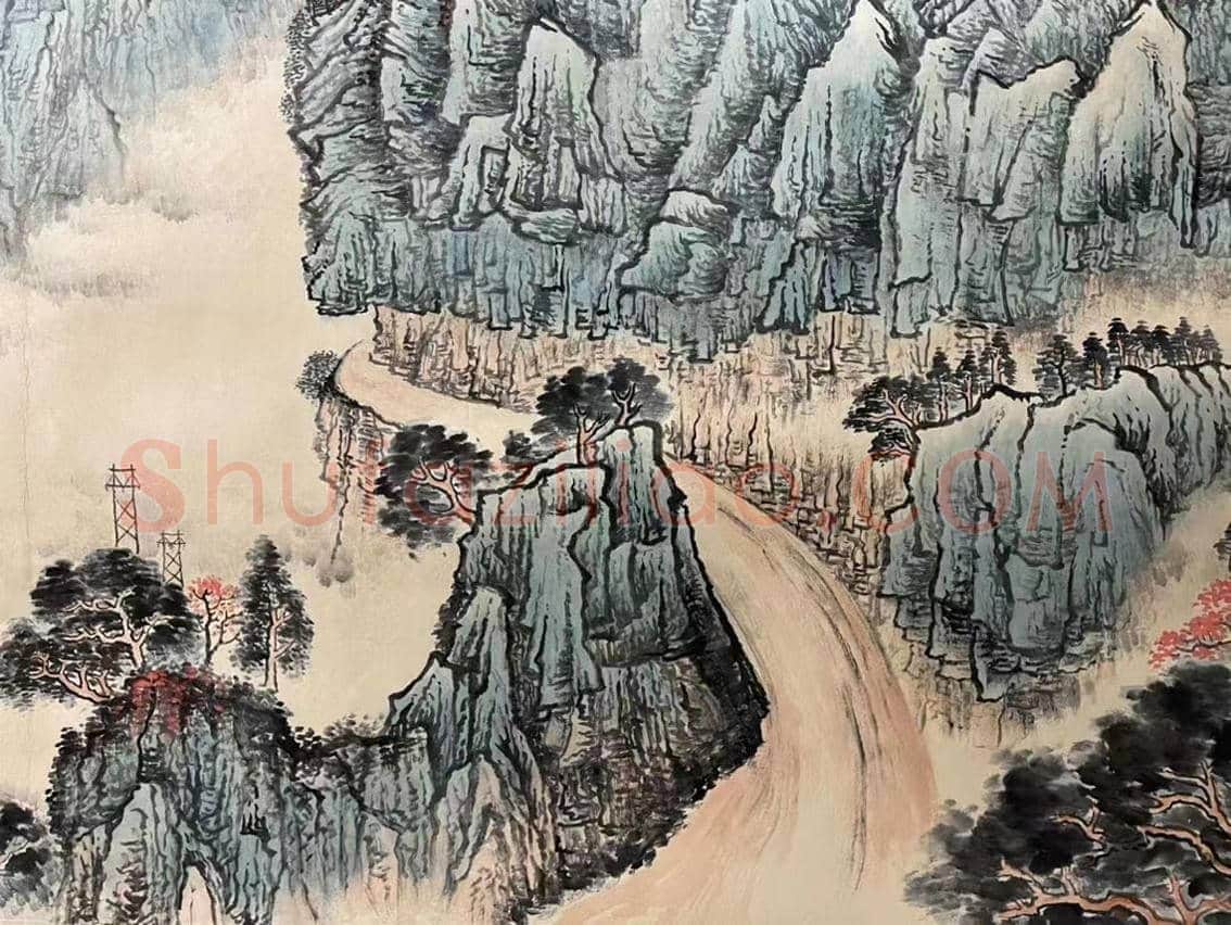 钱松嵒《长城万里无限风光》,丈二钜制 | 国画作品