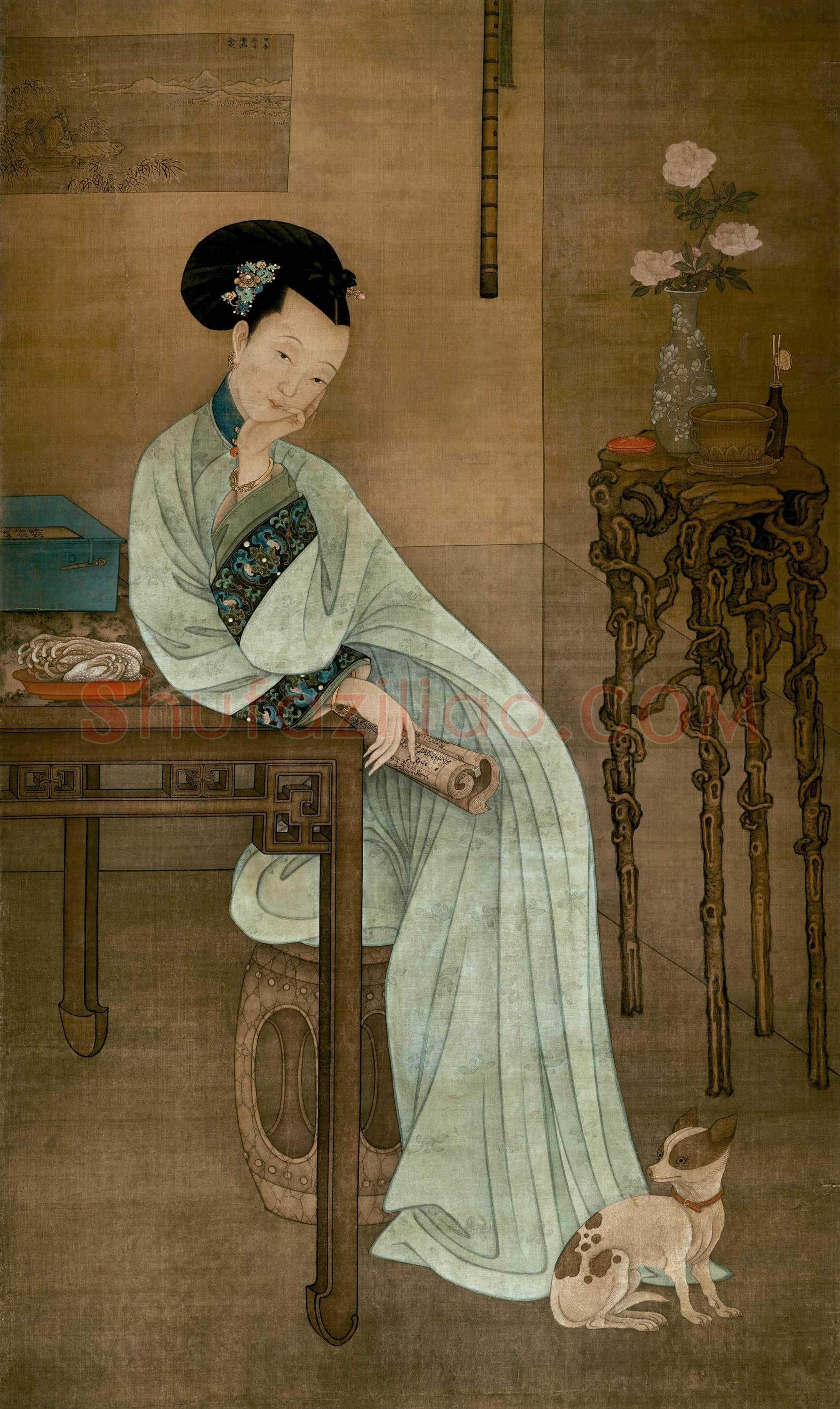 冷枚人物画《春阁倦读轴》欣赏 | 书画百科